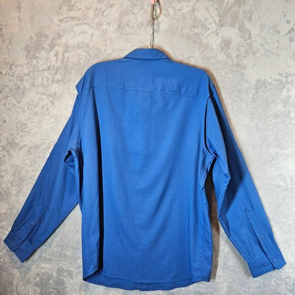 Columbia Mens L Blue PFG Bahama II Long Sleeve Shirt Vented Fishing Outdoor - Picture 2 of 14